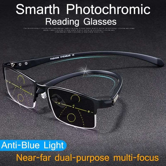 Ultra-Advanced TR90 Titanium Multifocal Reading Glasses: Photochromic Progressive Bifocal