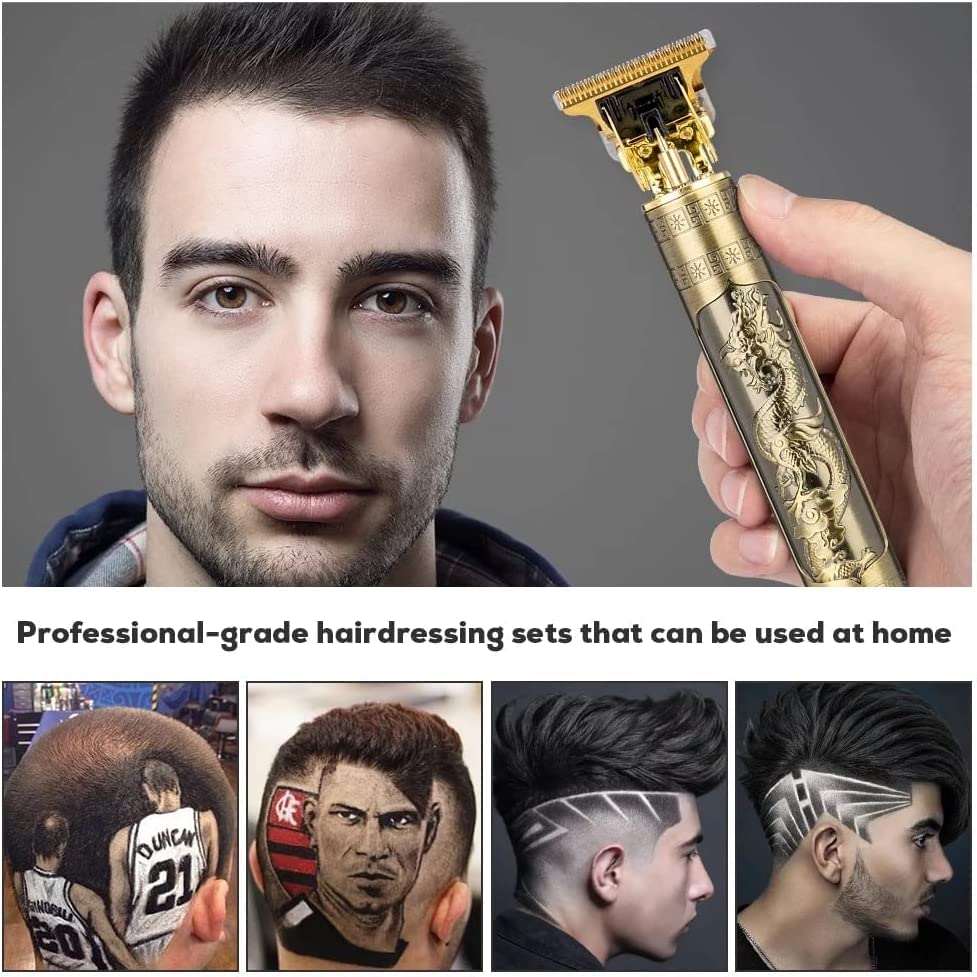 Men's Professional Zero-Gap T-Blade: The Ultimate Rechargeable Cordless Barber Trimmer