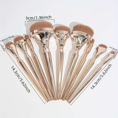 Premium Synthetic Makeup Brushes 9-Piece: Complete Function Travel Cosmetic Brush Set