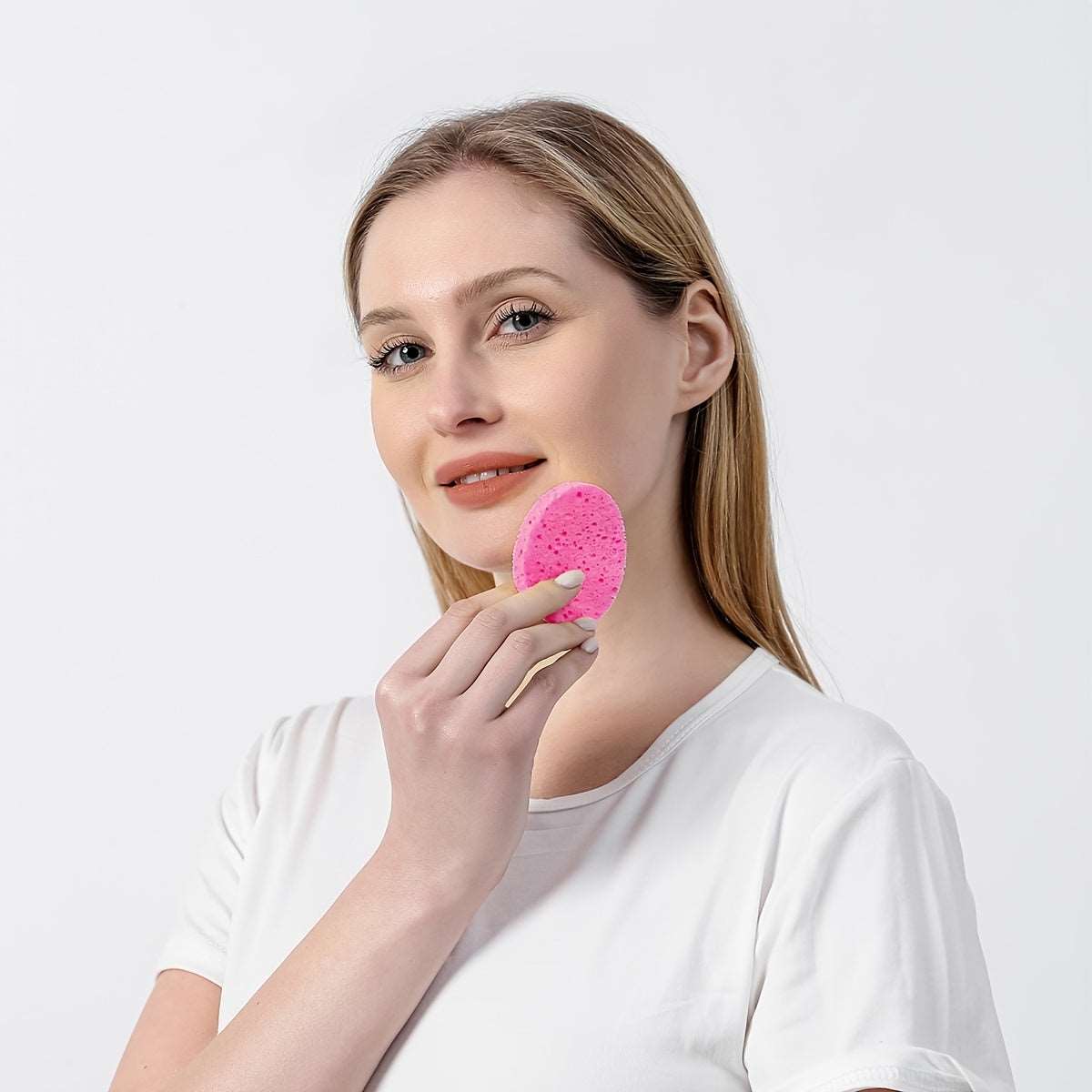 50-Piece Compressed Natural Facial Sponges: Round Soft Exfoliators and Cleansing Sponges