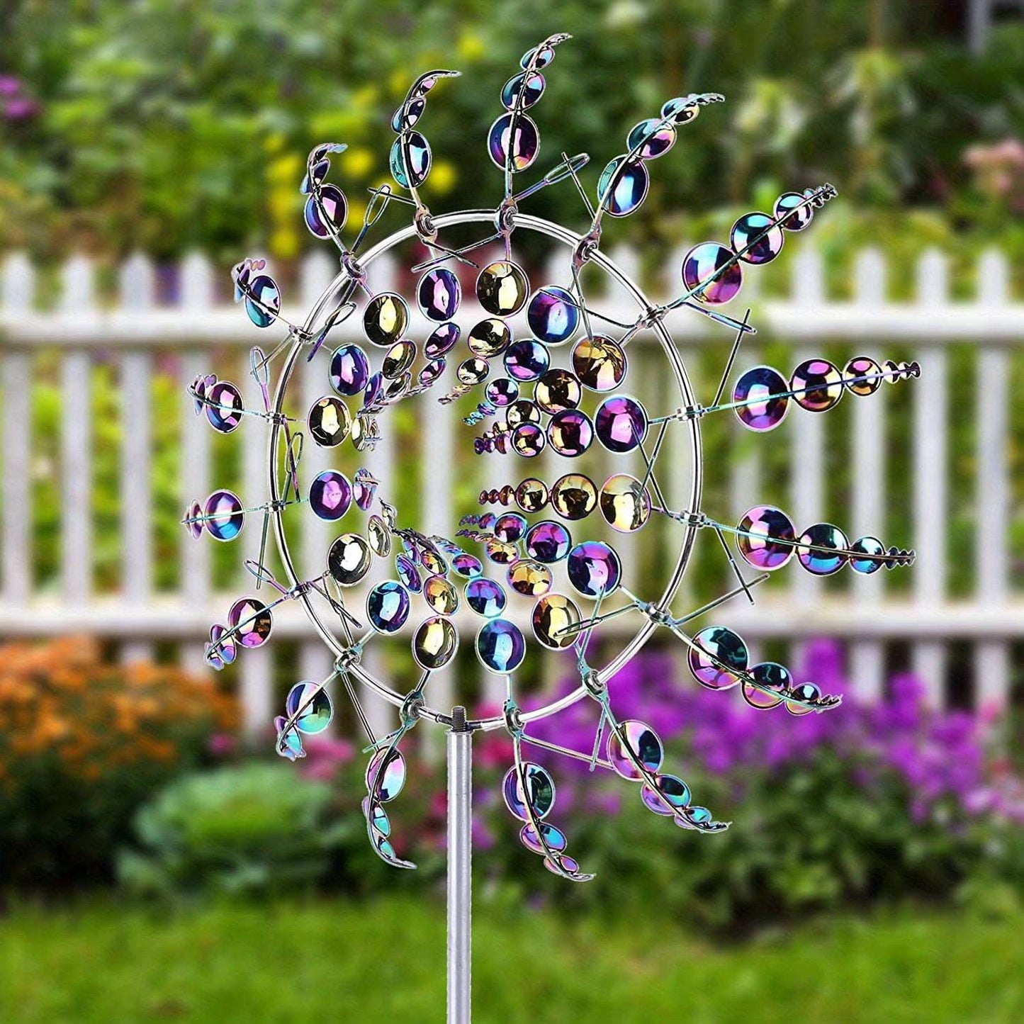 Enchanting Whirl - Exquisite 3D Metal Wind Sculpture for Captivating Outdoor Spaces