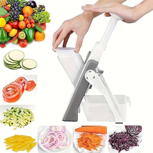 Effortless Food Prep: 5-in-1 Vegetable Slicer and Fruit Cutter - Your Ultimate Kitchen Gadget!