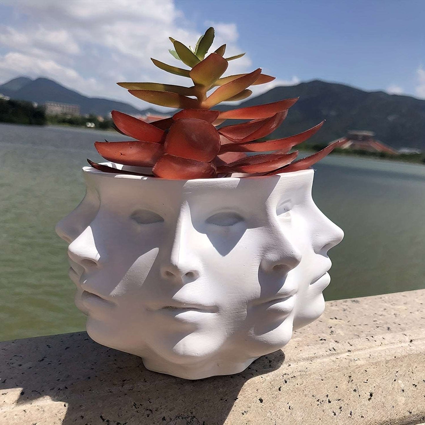 Captivating Abstract Multi-Faceted Planter: The Perfect Succulent Pot for Exquisite Indoor and Outdoor Décor