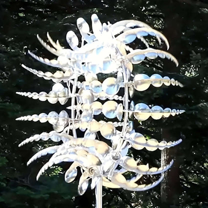 Enchanting Whirl - Exquisite 3D Metal Wind Sculpture for Captivating Outdoor Spaces