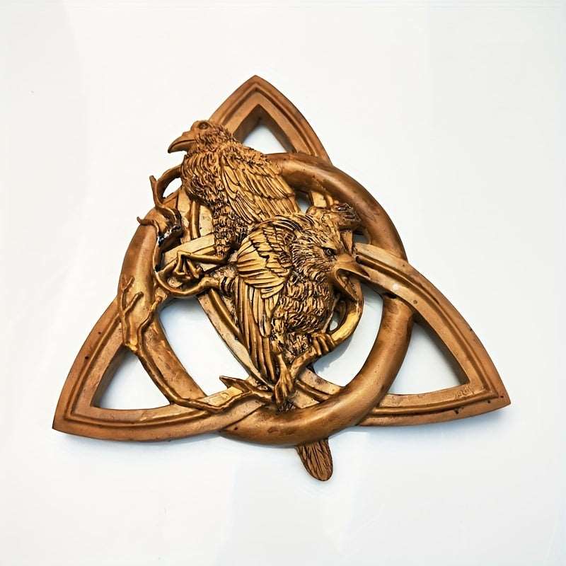 Norse Pagan Gods Resin Carving: Exquisite Heathen Norse Rune Wall Hanging