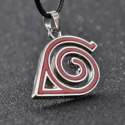 8 style Naruto symbol necklace with rope  Hokage metal pendant Sasuki blood round eye shuriken konoha necklace for men/women