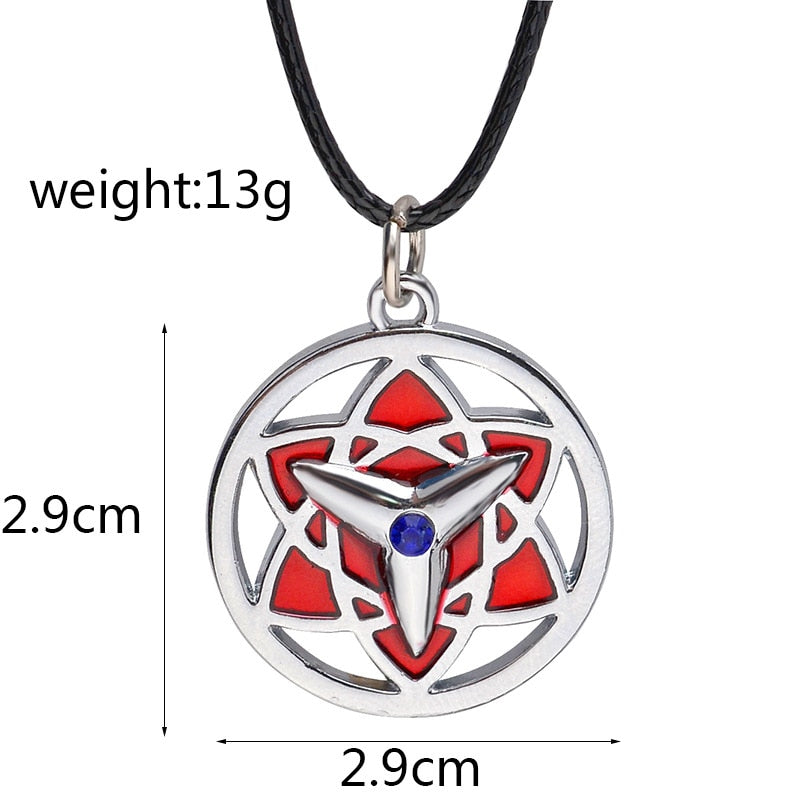 8 style Naruto symbol necklace with rope  Hokage metal pendant Sasuki blood round eye shuriken konoha necklace for men/women