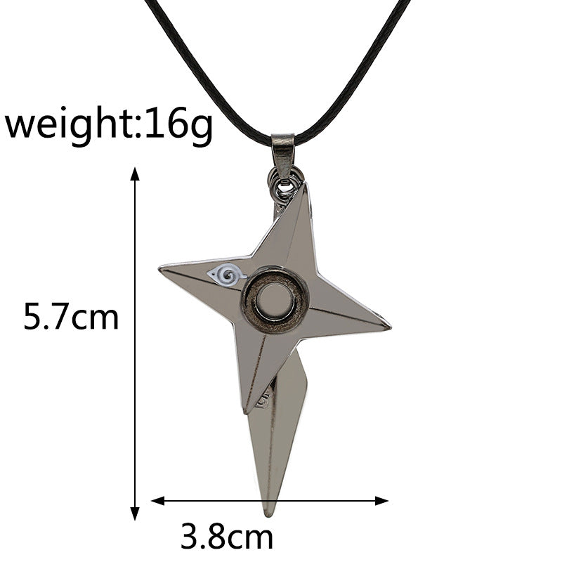 8 style Naruto symbol necklace with rope  Hokage metal pendant Sasuki blood round eye shuriken konoha necklace for men/women