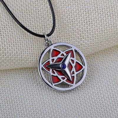 8 style Naruto symbol necklace with rope  Hokage metal pendant Sasuki blood round eye shuriken konoha necklace for men/women