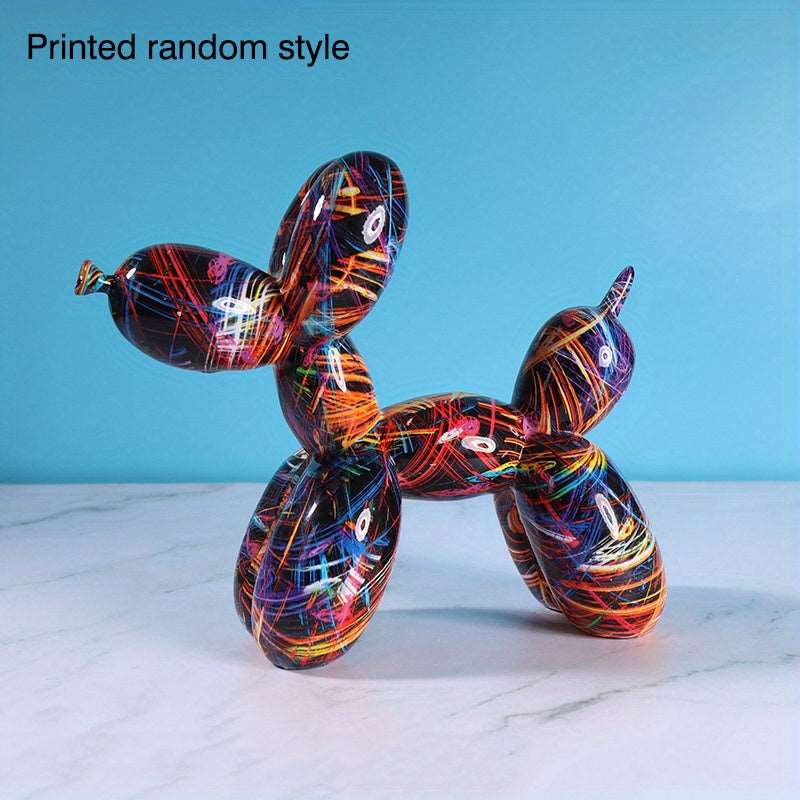 Doodle Balloon Dog Sculpture: Unique Handmade Resin Ornament