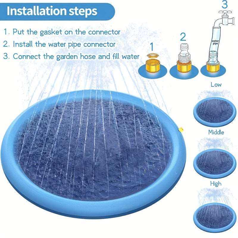 Foldable Pet Spray Pad: Solution for Convenient Dog Bathing and Outdoor Water Play!