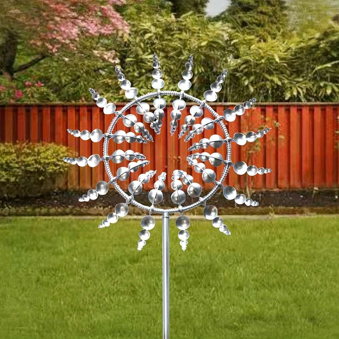 Enchanting Whirl - Exquisite 3D Metal Wind Sculpture for Captivating Outdoor Spaces