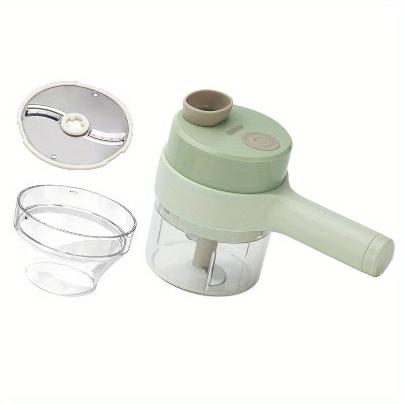Effortless Precision: 4-in-1 Electric Vegetable Chopper & Masher Set - Simplify Your Kitchen Prep!