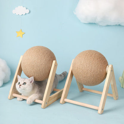 Cat Scratching Ball Toy Kitten Sisal Rope Ball Board Grinding Paws Toys Cats Scratcher