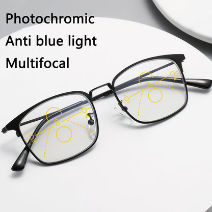 Ultimate Progressive Bifocal Multifocal Reading Glasses with Photochromic UV Protection