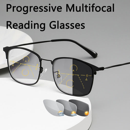 Ultimate Progressive Bifocal Multifocal Reading Glasses with Photochromic UV Protection