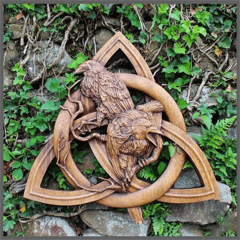 Norse Pagan Gods Resin Carving: Exquisite Heathen Norse Rune Wall Hanging