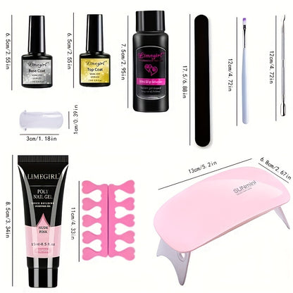 Luxurious Nail Care Kit with Professional Nail Set and UV Nail Lamp