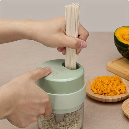 Effortless Precision: 4-in-1 Electric Vegetable Chopper & Masher Set - Simplify Your Kitchen Prep!