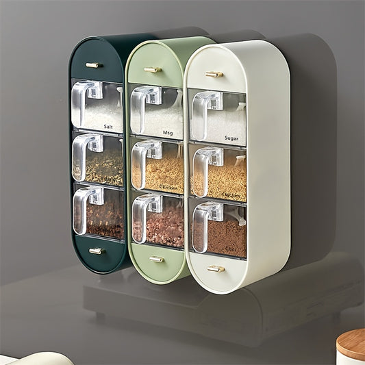 Convenient and Stylish Wall-Mounted Spice Box Organizer