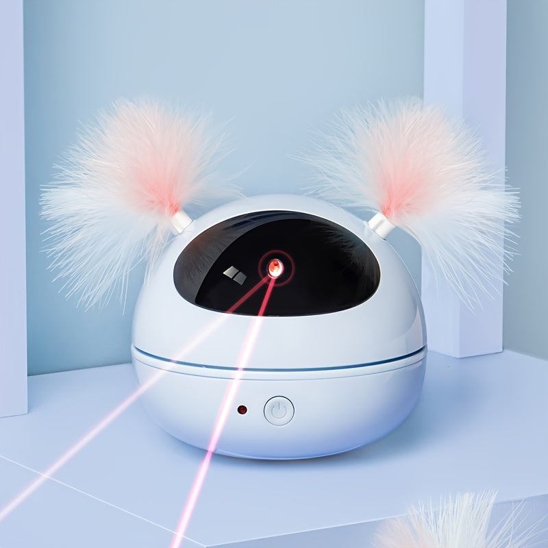 Interactive Automatic Cat Toy: Endless Fun with Feathers and Laser Playtime