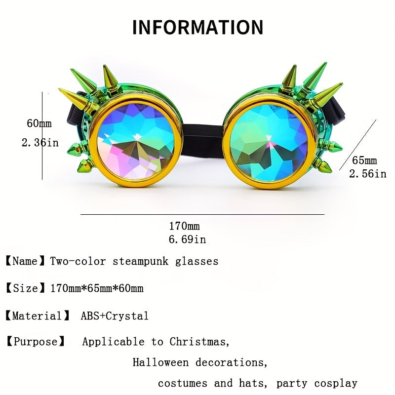 Steampunk Kaleidoscope Glasses: Embrace the Y2K Gothic Vibes for Rave Party and Festival Experience