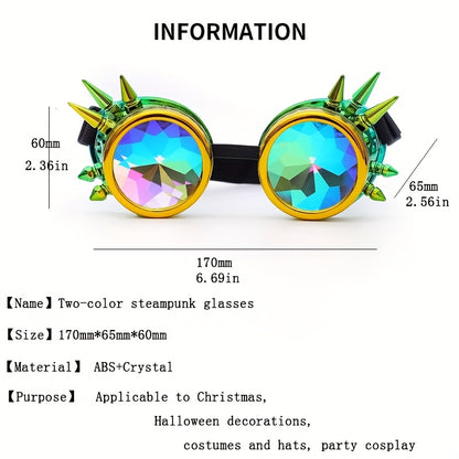 Steampunk Kaleidoscope Glasses: Embrace the Y2K Gothic Vibes for Rave Party and Festival Experience