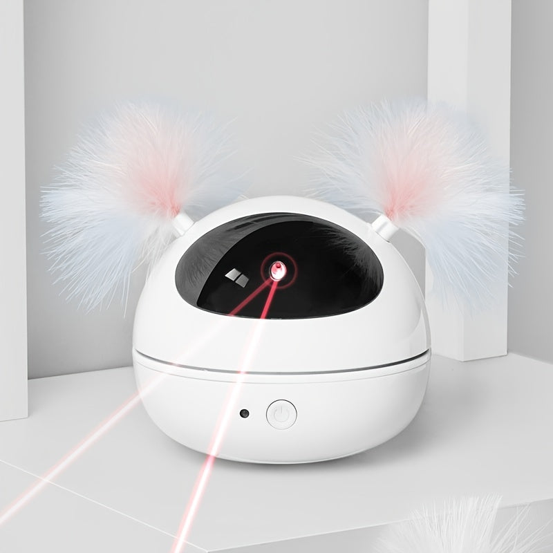 Interactive Automatic Cat Toy: Endless Fun with Feathers and Laser Playtime