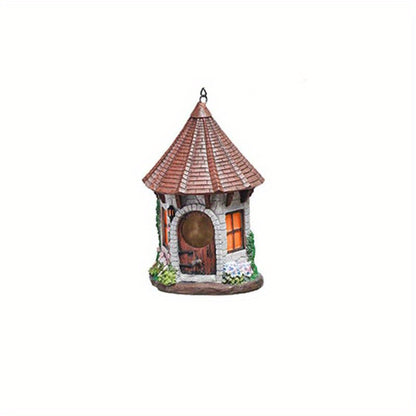 Feathered Abode: Resin Bird House Statue for Garden, Yard, and Patio Décor