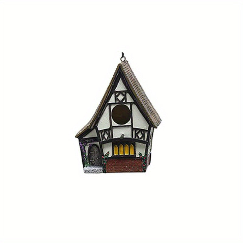 Feathered Abode: Resin Bird House Statue for Garden, Yard, and Patio Décor