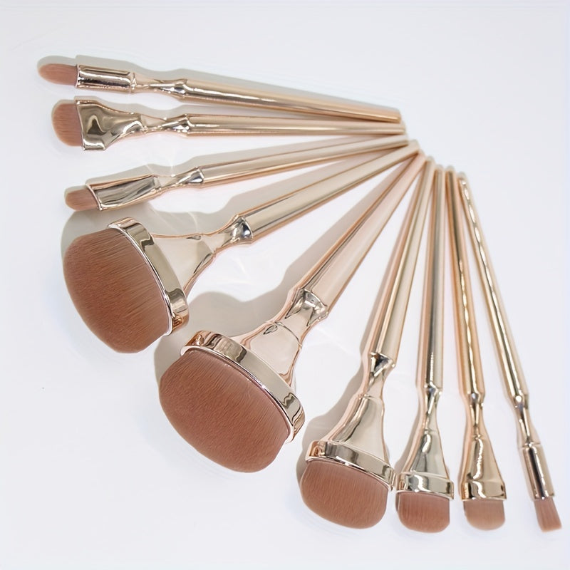 Premium Synthetic Makeup Brushes 9-Piece: Complete Function Travel Cosmetic Brush Set