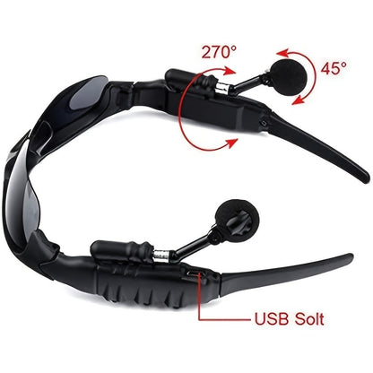 Ultimate Fusion: Polarized Wireless Sunglasses with Stereo Sound, Earphones, and Heat/Cold Resistance