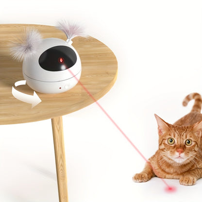 Interactive Automatic Cat Toy: Endless Fun with Feathers and Laser Playtime