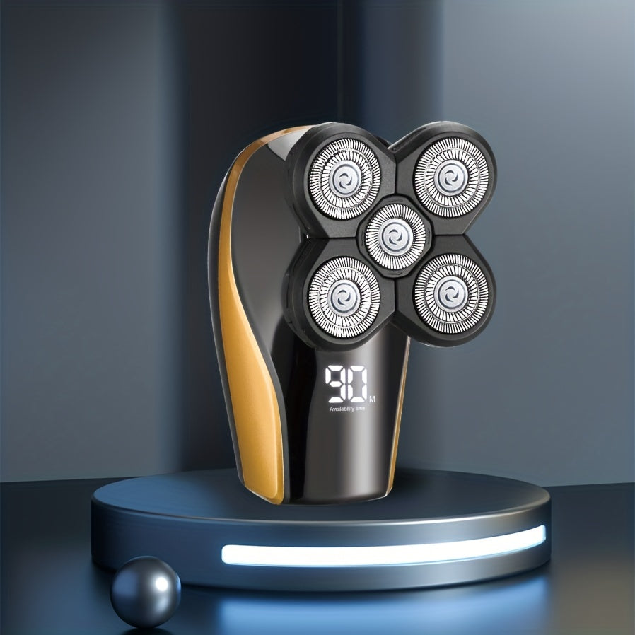 Electric Head Hair Shaver: Upgraded Waterproof Razor with LED Display - Effortlessly Achieve a Smooth, Bald Head