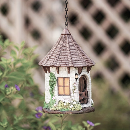 Feathered Abode: Resin Bird House Statue for Garden, Yard, and Patio Décor