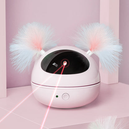 Interactive Automatic Cat Toy: Endless Fun with Feathers and Laser Playtime